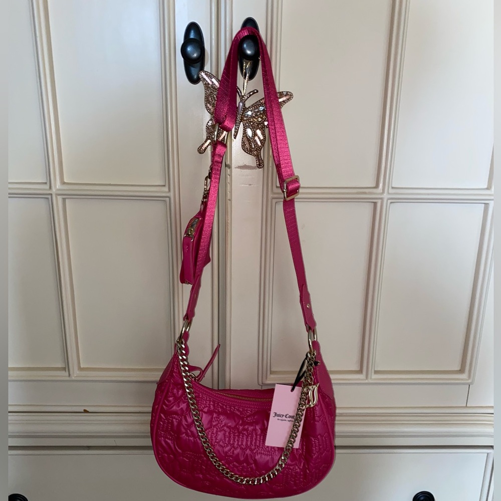 Juicy culture pink puff bag. Pink flash